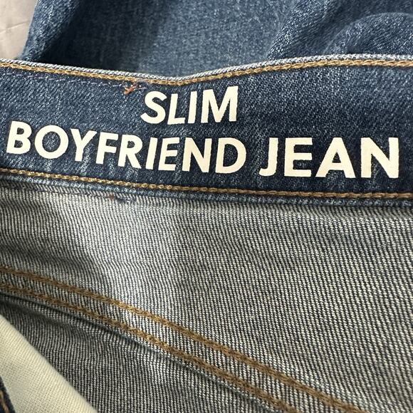 J Crew Slim Boyfriend Jeans Women Size 32 Petite Medium Wash Denim Stretch Crop - Picture 7 of 12